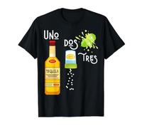 Uno Dos Tres Boisson drôle Tequila Sel Citron Vert T-Shirt Graphique avec Valeur