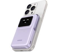 Uno External Battery 10000mah 20w Emoji Display With Foldable Stand Compatible With Magsafe Iphone 16 Plus Pro Max 15 Power Bank Induction Usb C Magnetic Wireless Fast Charge (Purple)
