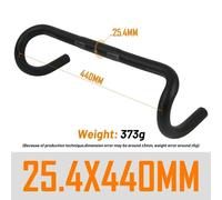 Uno-Guidon De Vélo De Course En Alliage D'aluminium,Barre Courbée,25.4/31.8mm,360/380/400/420/440mm,Accessoires De Bicyclette - Type Black25.4x440mm