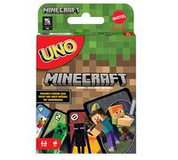 Uno Jeu De Cartes Illustrées Thème Minecraft avec Carte Action Creeper Spéciale, 112 Cartes Et Règles De Jeu Incluses, De 2 À 10 Joueurs, Jouet Enfant, A Partir De 7 Ans, FPD61