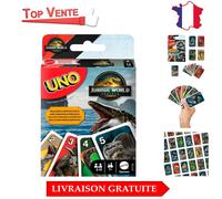 UNO Jeu de Cartes Jurassic World : Renaissance - Parfait pour toute la Famille