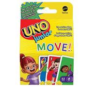 UNO Junior Move! Jeu de Société et de Cartes avec Règles Spéciales, pour Les Soirées en Famille, Les Soirées Jeux, 2 À 4 Joueurs, Jeu Apéro, Dès 4 Ans, HNN03