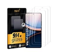 UNO' Lot de 3 films de protection d'écran en hydrogel pour Xiaomi Poco F7 Ultra 6,73 pouces, dureté 9H, transparent