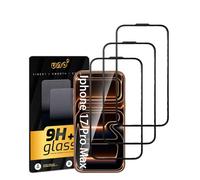 UNO' Lot de 3 films de protection d'écran en verre trempé 9H pour iPhone 17 Pro Max (6,9"), ultra résistant, anti-rayures, haute transparence, installation facile, sans bulles (17 Pro Max)