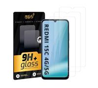 UNO' Lot de 3 films de protection d'écran en verre trempé pour Redmi 15C 4G/Redmi 15C 5G (6,9"), ultra résistant, dureté 9H, haute transparence, HD, compatible avec les coques, installation facile