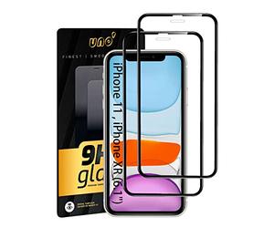 UNO' - Protecteur d'écran en verre trempé pour iPhone 11/XR (6,1") - Anti-traces de doigts et anti-rayures - Dureté 9H, sans bulles, ultra résistant