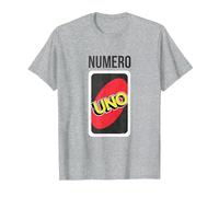 Uno T-Shirt Officiel Numero Uno Plusieurs Couleurs T-Shirt, Homme, Gris Chiné, L