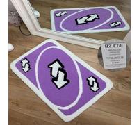 UNO Tapis en forme de carte amusant, esthétique, rétro, antidérapant, lavable, moderne, abstrait, mignon, unique, pour salle de bain, chambre à coucher, tapis moelleux et doux pour entrée et intérieur