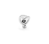 UNOde50 Bague en alliage de métal plaqué argent sterling avec cœur et cristal noir