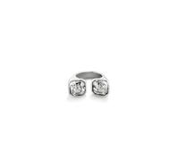 UNOde50 Bague plaqué argent sterling, cristal blanc facetté, bijoux artisanaux, design cubiste moderne