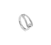 UNOde50 Bague plaqué argent sterling en forme de maille et topaze