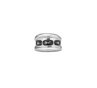 UNOde50 Bague plaquée argent avec 3 cristaux gris