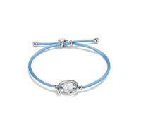 UNOde50 Bracelet en fil en nylon bleu avec perle de coquillage plaquée argent