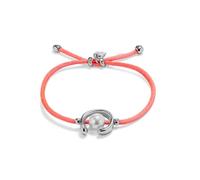 UNOde50 Bracelet en fil en nylon fuchsia avec perle de coquillage plaquée argent