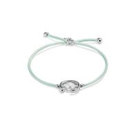 UNOde50 Bracelet en fil en nylon vert-bleu avec perle de coquillage plaquée argent