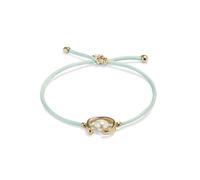 UNOde50 Bracelet en fil en nylon vert-bleu avec perle de coquillage plaquée or 18 carats