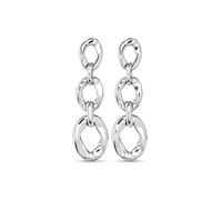 UNOde50 Une des 50 boucles d'oreilles plaquées en argent sterling avec 3 mailles de différentes tailles unies par des bagues