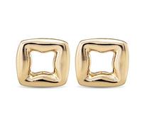 UNOde50 Une des 50 boucles d'oreilles plaquées or 18 carats avec petite forme en maille carrée et fermeture à écrou