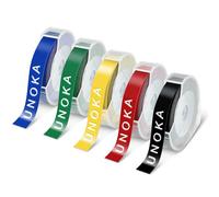 UNOKA Lot de 5 paquets de recharges de ruban adhésif de gaufrage Dymo - Noir/rouge/jaune/bleu/vert pour étiqueteuses Dymo Junior Omega Home - Étiquettes de 9 mm pour embosseur 3D E-101 E-303