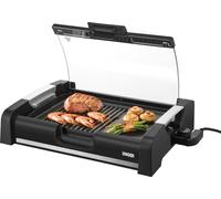 Unold 58535 Barbecue en acier inoxydable Bac de récupération des graisses 1.650 Watt Couvercle en verre
