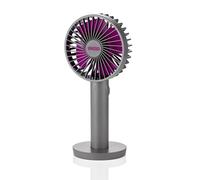 Unold 86629 Breezy II Ventilateur Manuel Anthracite 5 Niveaux de Vitesse avec voyants LED et jusqu'à 8 Heures d'autonomie de la Batterie