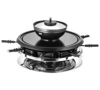 Unold Appareil à raclette 8 fourchettes à fondue, 8 poêlons, revêtement anti-adhésif, réglage de la