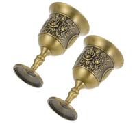 Unomor Coupe décoration vintage en alliage de zinc, 2 pièces, gobelets à vin en forme de calice, idéal pour les célébrations festives et décor intérieur de palais