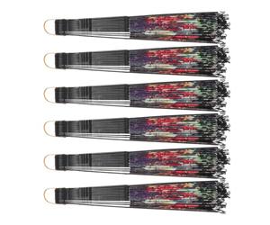 Unomor Éventails Pliants à Main avec Cadre Noir Robuste et Tissu en Soie Lot de 6 en Dentelle de Fleur Espagnole pour Mariage ou Fête D'été Élégante
