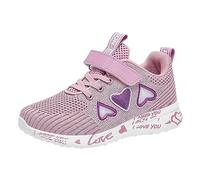 UnoSheng Baskets pour filles 25 enfants chaussures de sport printemps/été en maille colorée motif cœur lettre imprimée chaussures décontractées fête anniversaire école chaussures garçons, a, 30 EU
