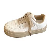 UnoSheng Chaussures à plateforme pour femme - Sandales pour femme - Style rétro - Baskets décontractées - Chaussures à talon compensé pour l'hiver, kaki, 38 EU