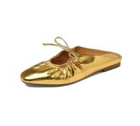 UnoSheng Chaussures de sport blanches pour femme - Avec semelle à perles - Confortables et décontractées - Pour femme, or, 39 EU