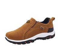 UnoSheng Chaussures de vélo de course pour homme - Tête ronde simple et tendance pour homme - Couleur unie - Légères et respirantes - Avec fond souple - Flanelle - Chaussures de sport décontractées -