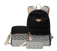 UnoSheng Sac à dos de lecture pour étudiant, sac à dos, sac à main, sac à stylos, trois ensembles de sacs à, Noir , Taille unique, Sacs à dos