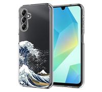Unov Coque Compatible avec Galaxy A16 5G avec Motif en Relief Art Great Wave Design Fin Protection en TPU Souple Bumper Back Cover