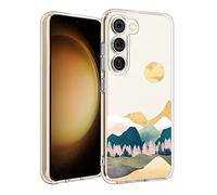 Unov Coque compatible avec Galaxy S23 - Transparente - Avec design en TPU souple - Absorption des chocs - Fine - Motif gaufré - 6,1" (Sierra Mountains)