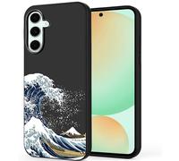 Unov Coque Compatible avec Galaxy S24 FE 5G avec Motif en Relief Art Great Wave Design Fin Protection arrière en TPU Souple