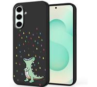 Unov Coque Compatible avec Galaxy S25 (2025) 5G - Coque en TPU Souple - Absorption des Chocs - Motif gaufré Fin (Dinosaure Arc-en-Ciel)