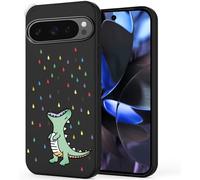 Unov Coque Compatible avec Google Pixel 9 Pixel 9 Pro (2024) 5G Coque avec Motif en TPU Souple Absorption des Chocs Fine Motif gaufré (Dinosaure Arc-en-Ciel)