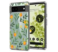 Unov Coque compatible avec Pixel 6a - Transparente - Avec design en TPU souple - Absorption des chocs - Fine - Motif gaufré - Pour Pixel 6a 5G 6,1" (saveurs d'agrus)