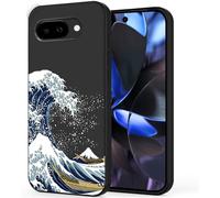 Unov Coque Compatible avec Pixel 9a (2025) 5G avec Motif Artistique Grande Vague en TPU Souple Absorption des Chocs Fine Motif gaufré Coque arrière de Protection