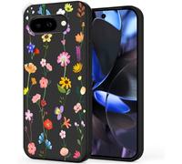 Unov Coque Compatible avec Pixel 9a (2025) 5G avec Motif Floral esthétique Fleur Girly Design Souple TPU Absorption des Chocs Mince Motif gaufré Coque de Protection arrière