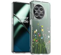Unov Coque conçue pour OnePlus 11 5G, coque de téléphone transparente avec [motif en relief antidérapant], protection fine et antichoc [TPU anti-jaunissement] coque arrière, bouquet de fleurs