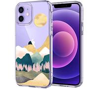 Unov Coque pour iPhone 12 avec motif en relief pour iPhone 12 5,4 pouces (Montagnes de Sierra) Transparent