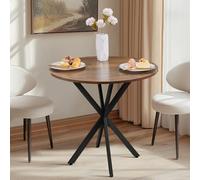 Unovivy Petite table de salle à manger ronde de 80 cm pour 2 à 4 personnes, table ronde peu encombrante, bureau de salle à manger industriel moderne du milieu du siècle pour cuisine, appartement