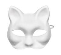 Unpainted Car Masque, Blank Hand Painted Face Masque, Half Face Cover, Blank Cat Masks, Unpainted Graffiti Face Masks, Easy To Use, Decorative for Halloween Carnival Costume Party