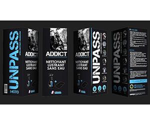 Unpass Nettoyant Lustrant sans Eau Moto + Microfibre, Étui Pulvérisateur 500 ML
