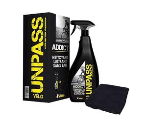 Unpass Nettoyant Lustrant sans Eau Vélo + Microfibre, Étui Pulvérisateur 750 ML