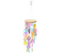 unque Sculpture éolienne en coquillage - Carillon Capiz - Décoration d'extérieur mélodieuse | Carillon éolien simple pastoral - Art sonore de brise fait à la main pour balcon, jardin, cour, porche