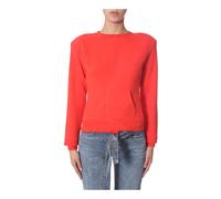 Unravel Project - SweaT-shirt avec détail de pli - Femme - Sweatshirts et sweats à capuche - Rouge - Taille: 36 FR