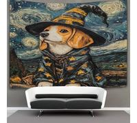 UNRXJZLVM Beagle Dogs 3D Effet Tapisserie Décoration Murale Tapisserie Murales Décoration Murale En Tissu Pour Chambre Salon Collège Dortoir Tapisseries 150cmx200cm